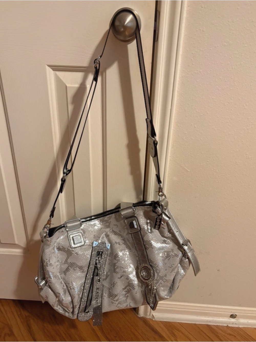 Silver sparkly purse